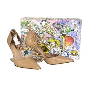 C0 NIB JEFFREY CAMPBELL Demi Natural Patent & Silver d'Orsay Pumps Size 6.5 $170